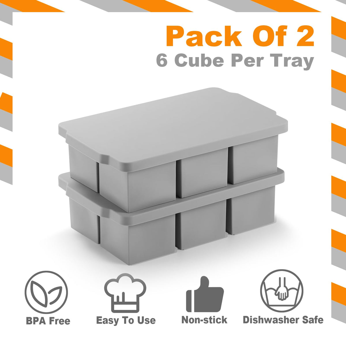 Nax Caki silicone ice cube mold 2-pack ideal for chilling whiskey.