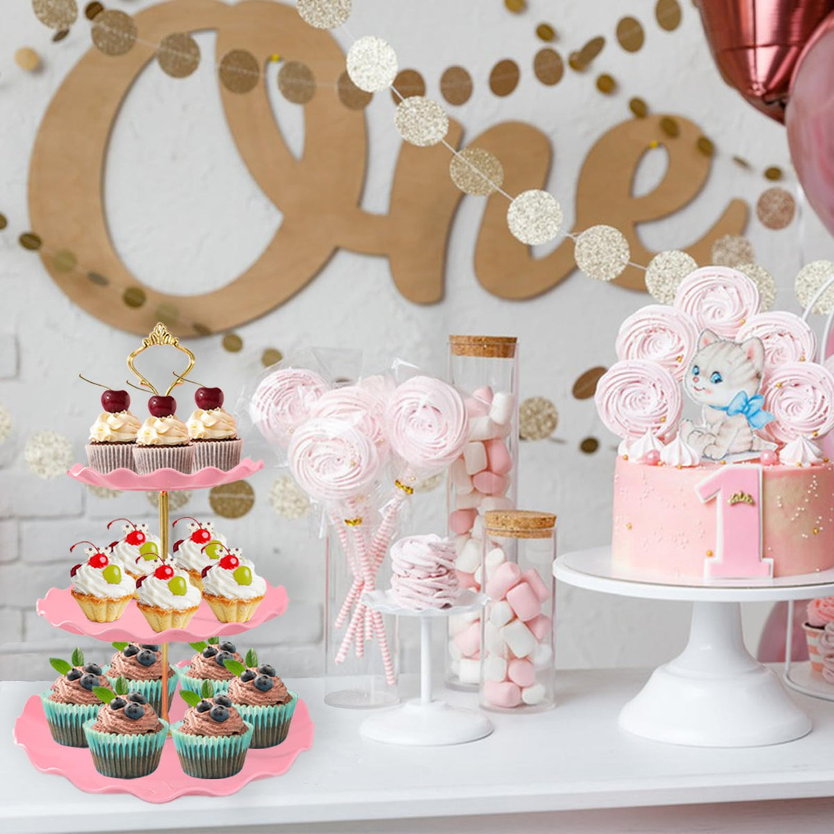 NAXIHOPT baby shower decor displaying treats and snacks.