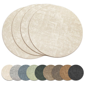 NCUE 13-inch round beige placemats, top view, heat protection for hot dishes