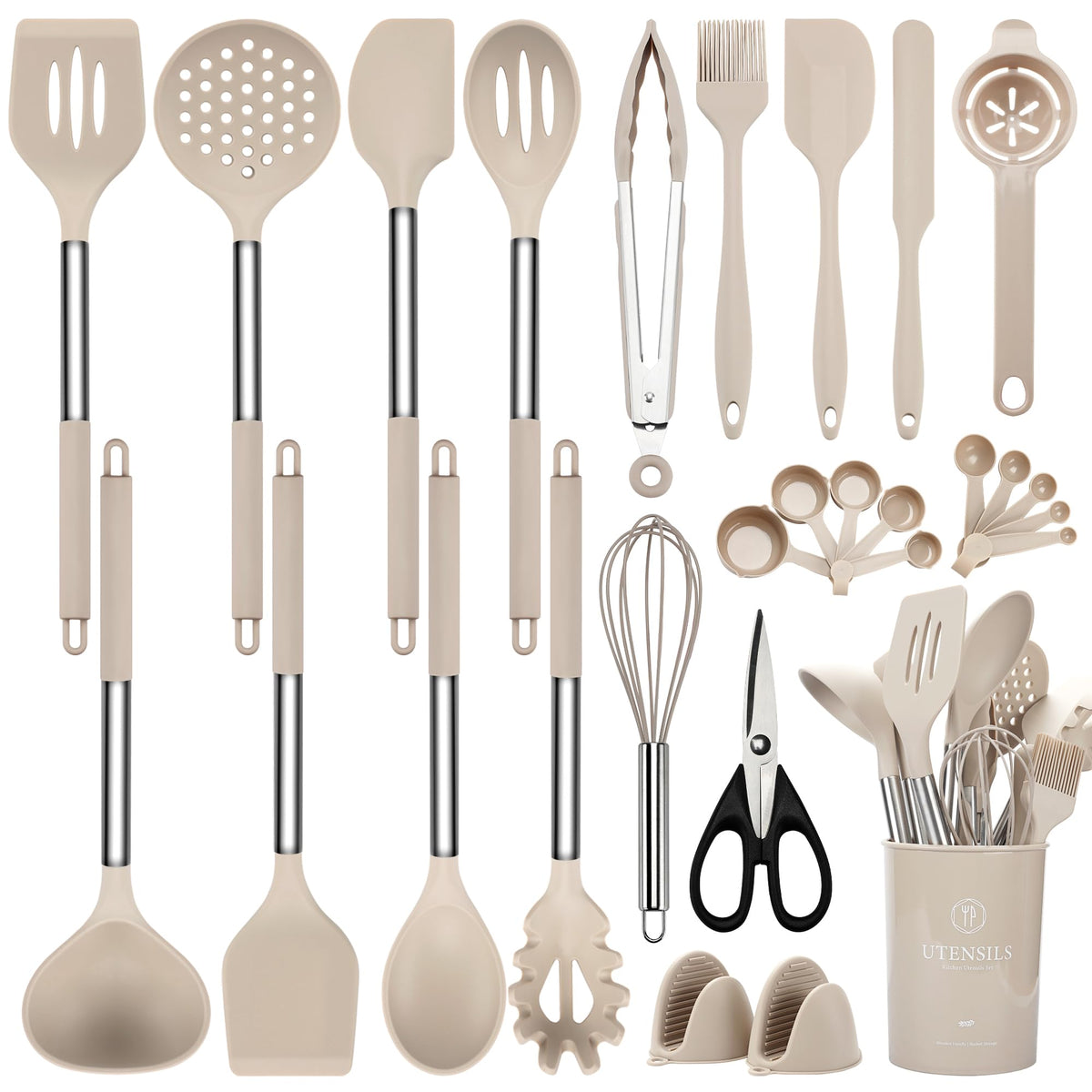 NCUE silicone utensils set 28 pieces for versatile nonstick cooking