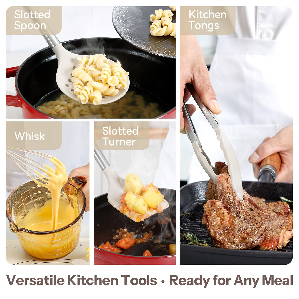 NCUE slotted spoon for draining liquids while sautéing