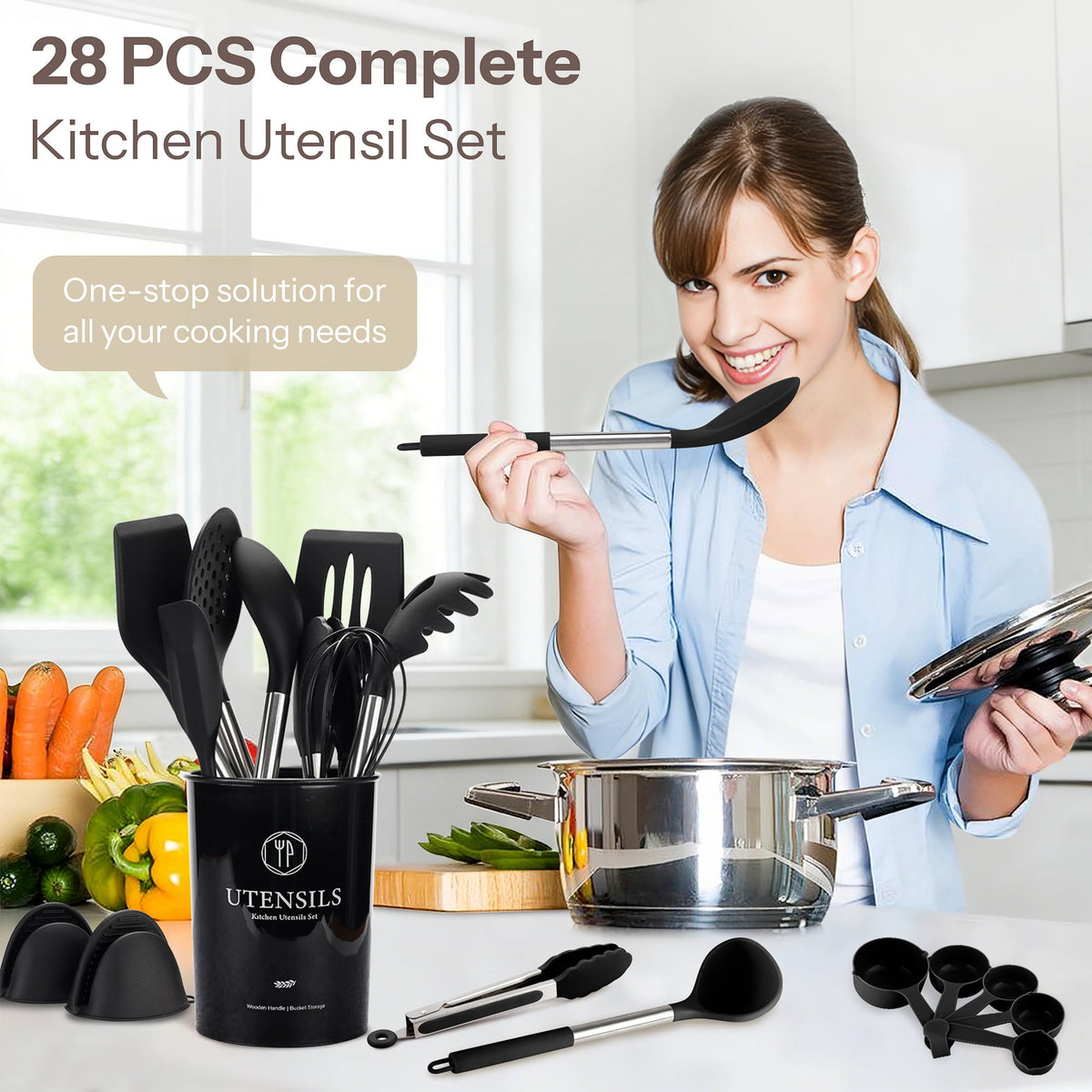 NCUE solid turner with stainless steel handle for durability.