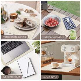 NCUE vinyl placemats beige set6 heat resistant mats protect surfaces.