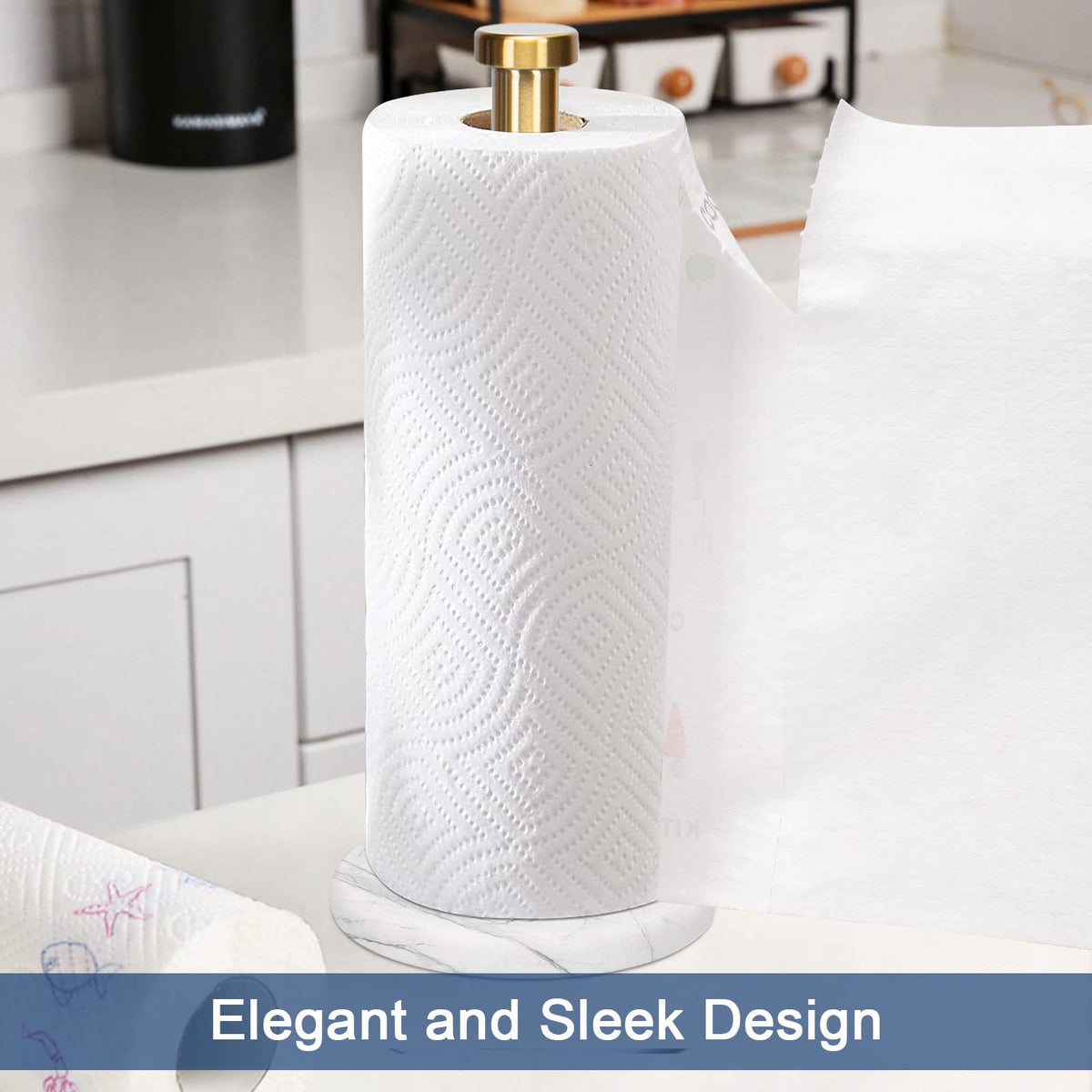 NearMoon towel holder in brushed-gold finish adds premium kitchen style.