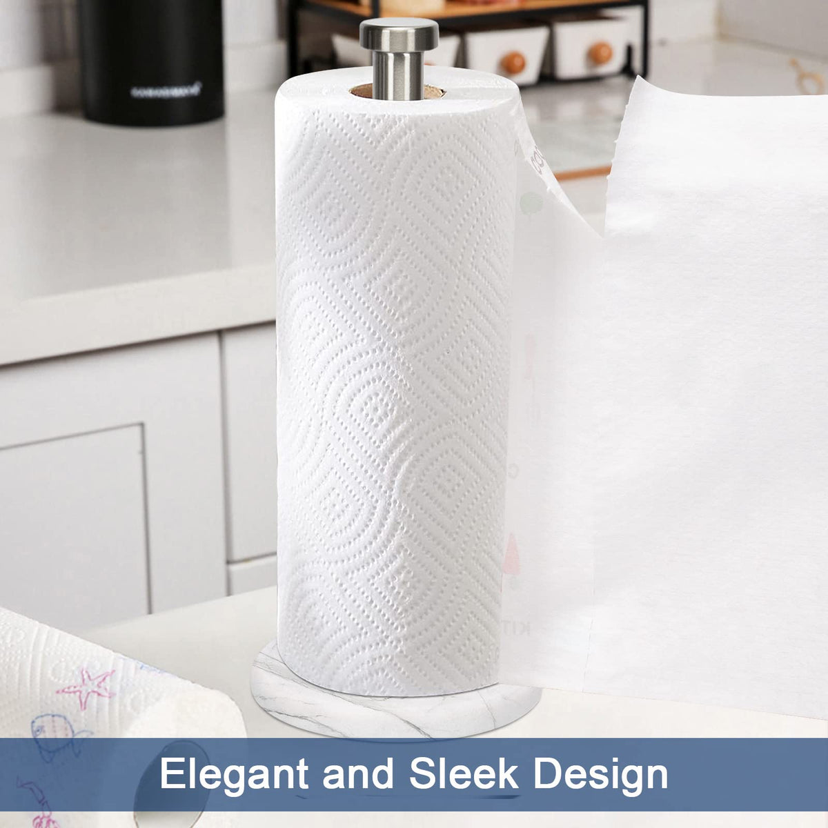 NearMoon towel holder in brushed nickel adds sleek durability