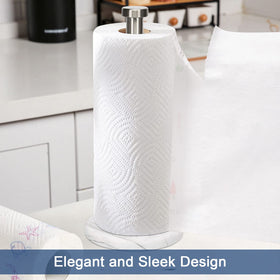 NearMoon towel holder in brushed nickel adds sleek durability
