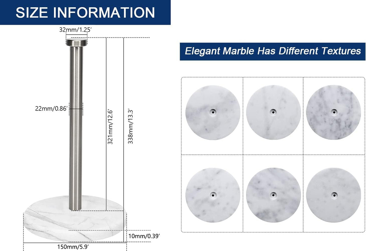 NearMoon towel holder features a large end cap to prevent tearing