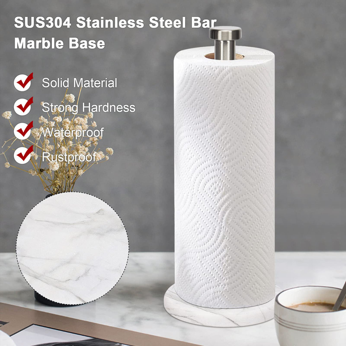 NearMoon towel holder with non-slip pads prevents sliding on counters