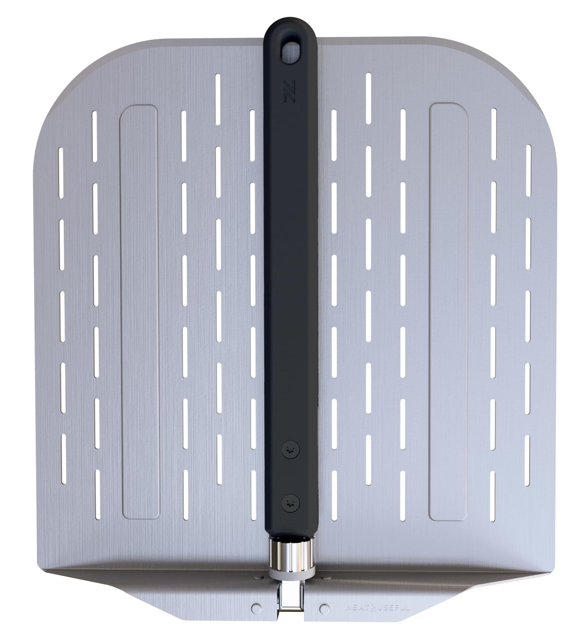 neatNuseful pizza peel with long foldable handle for easy, controlled dough transfer