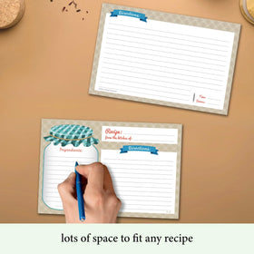 Neatz Mason Jar Recipe Cards 4x6 size fits recipe boxes and organizers.