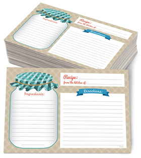 Neatz Mason Jar Recipe Cards cover with rustic design for organized kitchen storage.