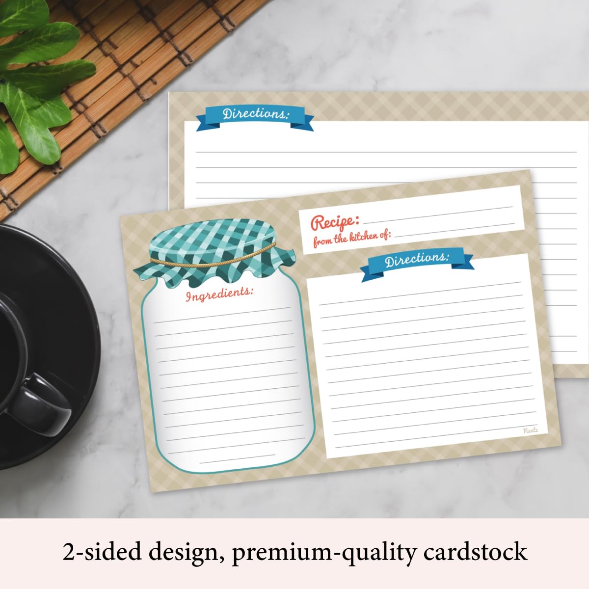 Neatz Mason Jar Recipe Cards rustic design adds charm to gifting and sharing.