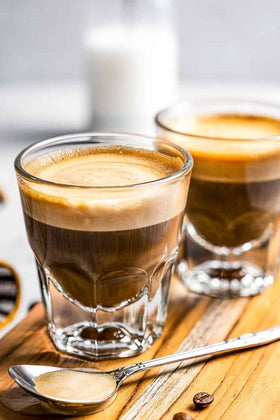 Necessia Premium Cortado Glasses offer stability for busy counters and trays.