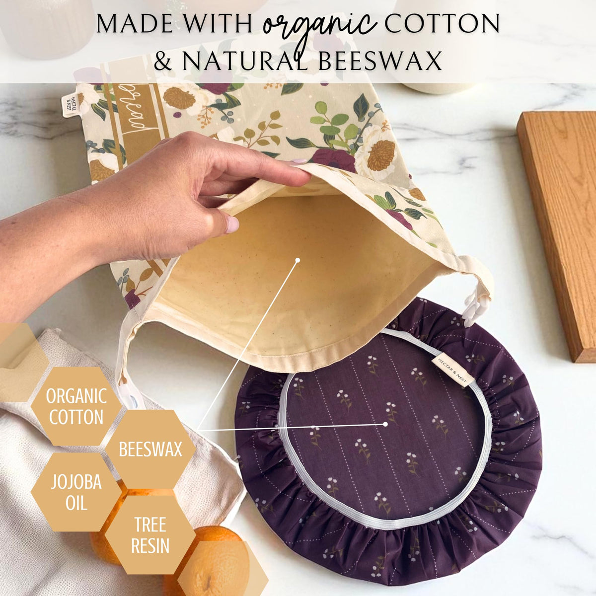 Nectar & Nest reusable beeswax bag reduces plastic use