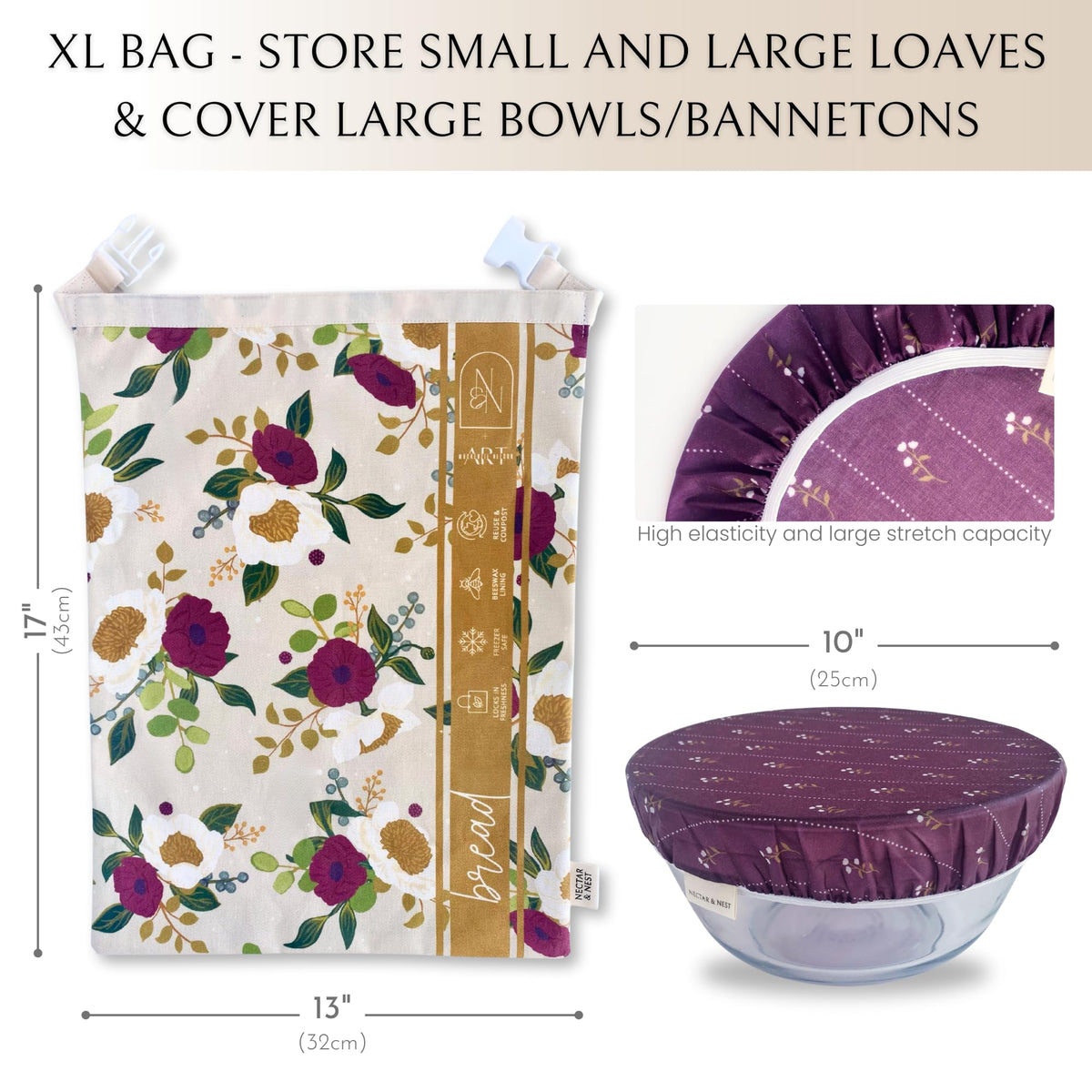 Nectar & Nest sourdough storage bag extends bread freshness naturally