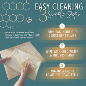 Nectar & Nest XL beeswax bread bag care guidance suggests reusable use