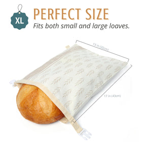 Nectar & Nest sourdough bag packaging emphasizes size and practicality