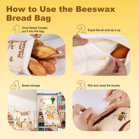 Nedsewor beeswax bread bags in kitchen storage for baguettes and croissants