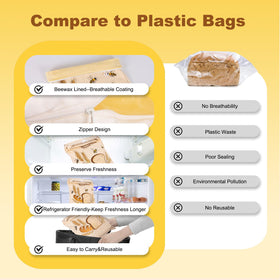 Nedsewor natural-texture bread bag, reusable eco-friendly storage