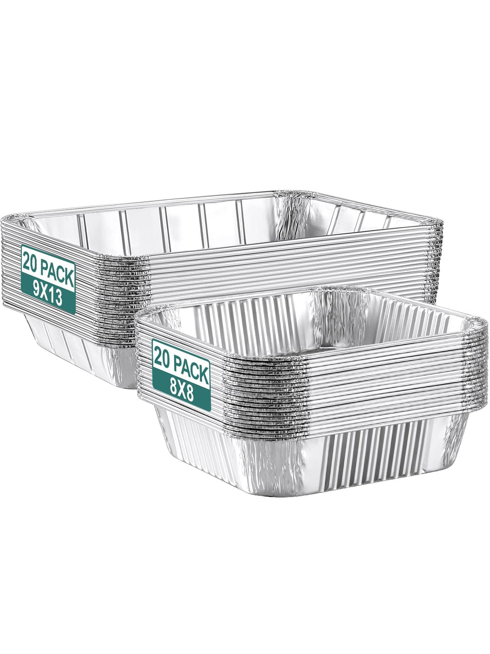 NEEBAKE 40-pack disposable aluminum pans combo set for easy meal prep and storage