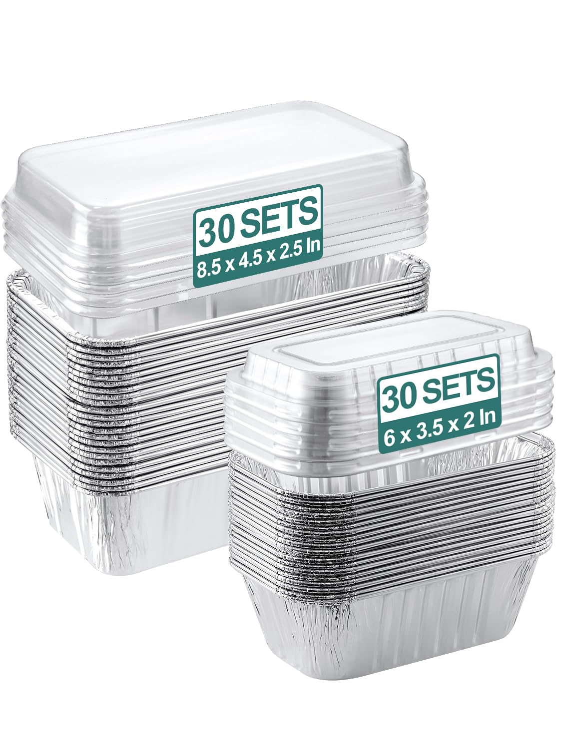 NEEBAKE 60-pack loaf pans with lids for easy meal prep and sharing