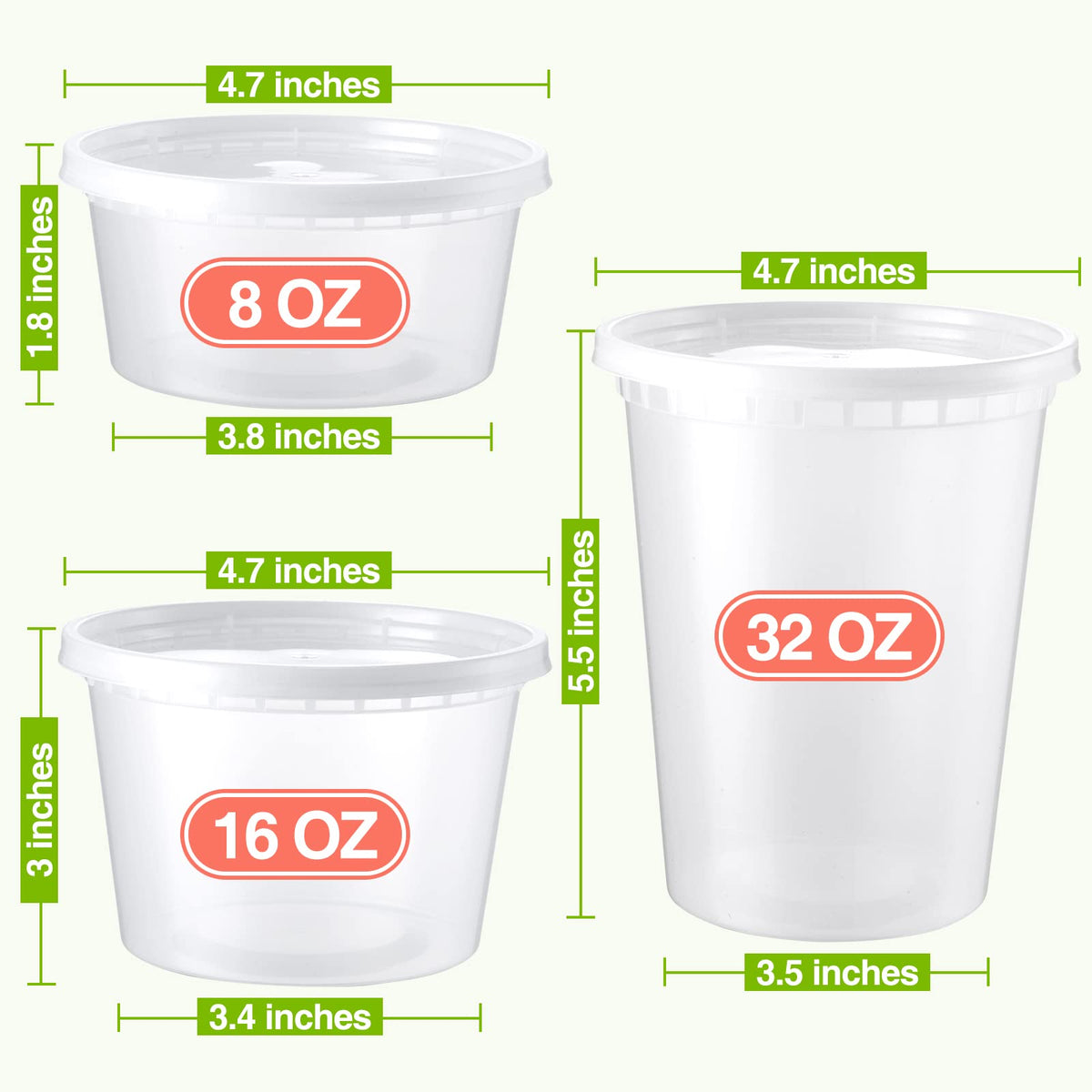 NEEBAKE deli containers 8oz stack demonstrates compact fridge organization.