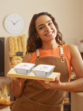 NEEBAKE disposable pans with even heat distribution for consistent results