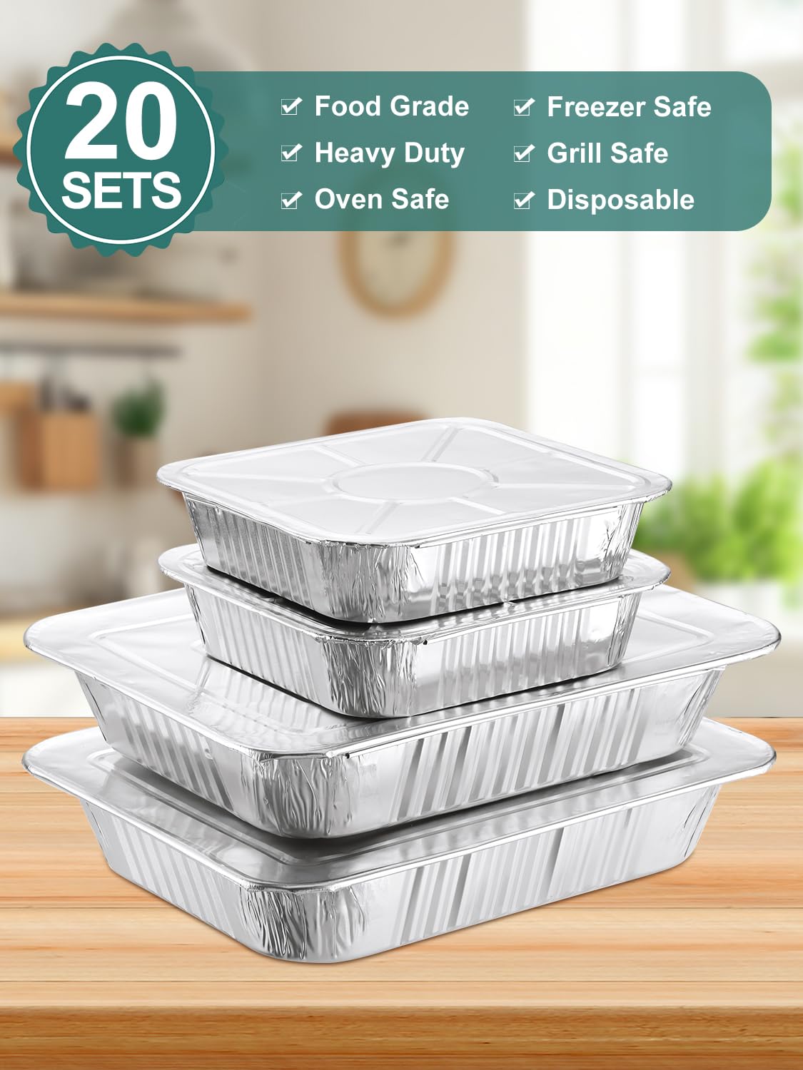 NEEBAKE disposable pans with lids provide mess-free serving for events and meal prep