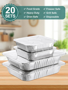 NEEBAKE disposable pans with lids provide mess-free serving for events and meal prep