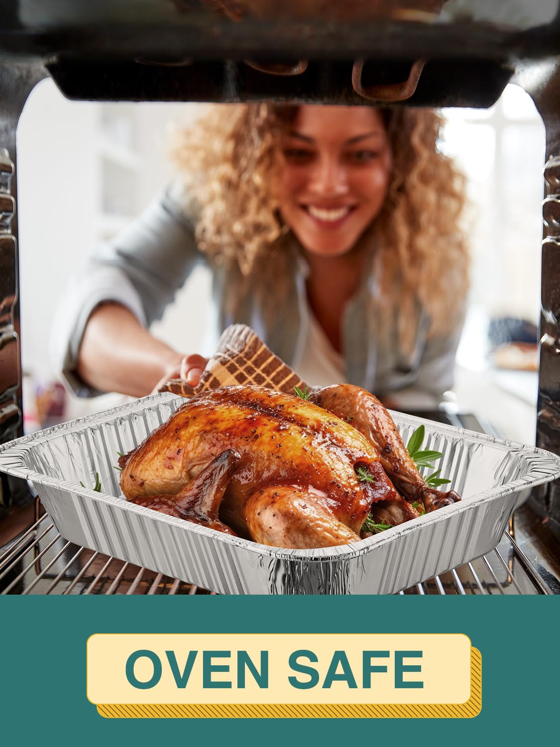 NEEBAKE durable food grade aluminum pan suitable for oven and grill use