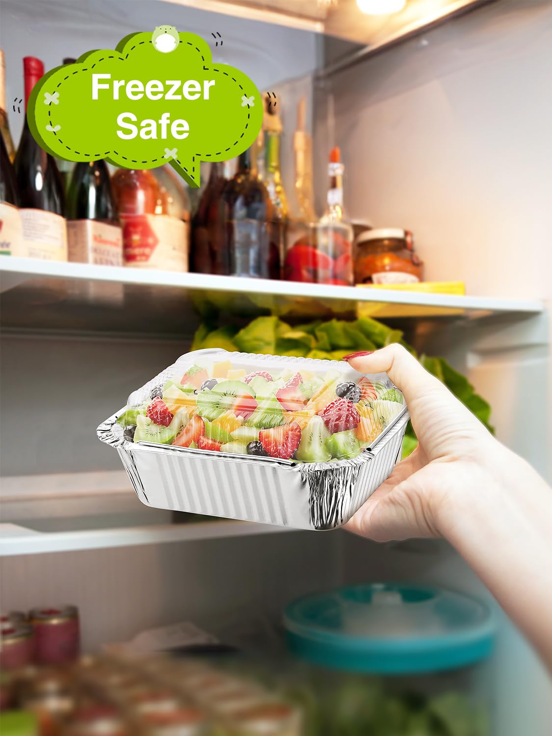 NEEBAKE foil pans with lids for meal prep, freezing, and easy reheating