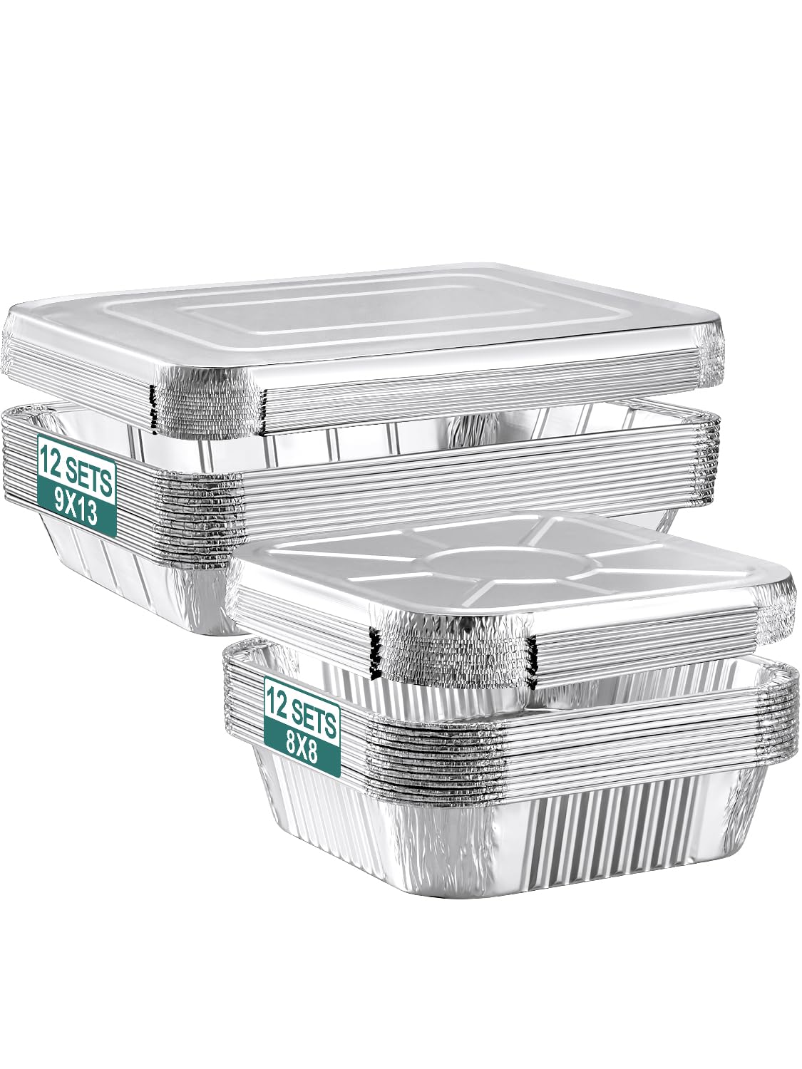 NEEBAKE large 9x13 foil pan with lid for easy meal prep and serving.