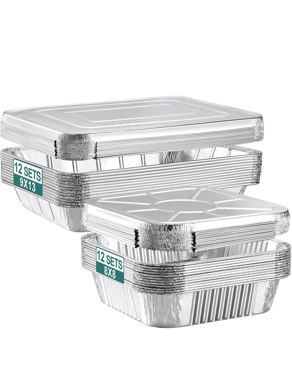 NEEBAKE large 9x13 foil pan with lid for easy meal prep and serving.