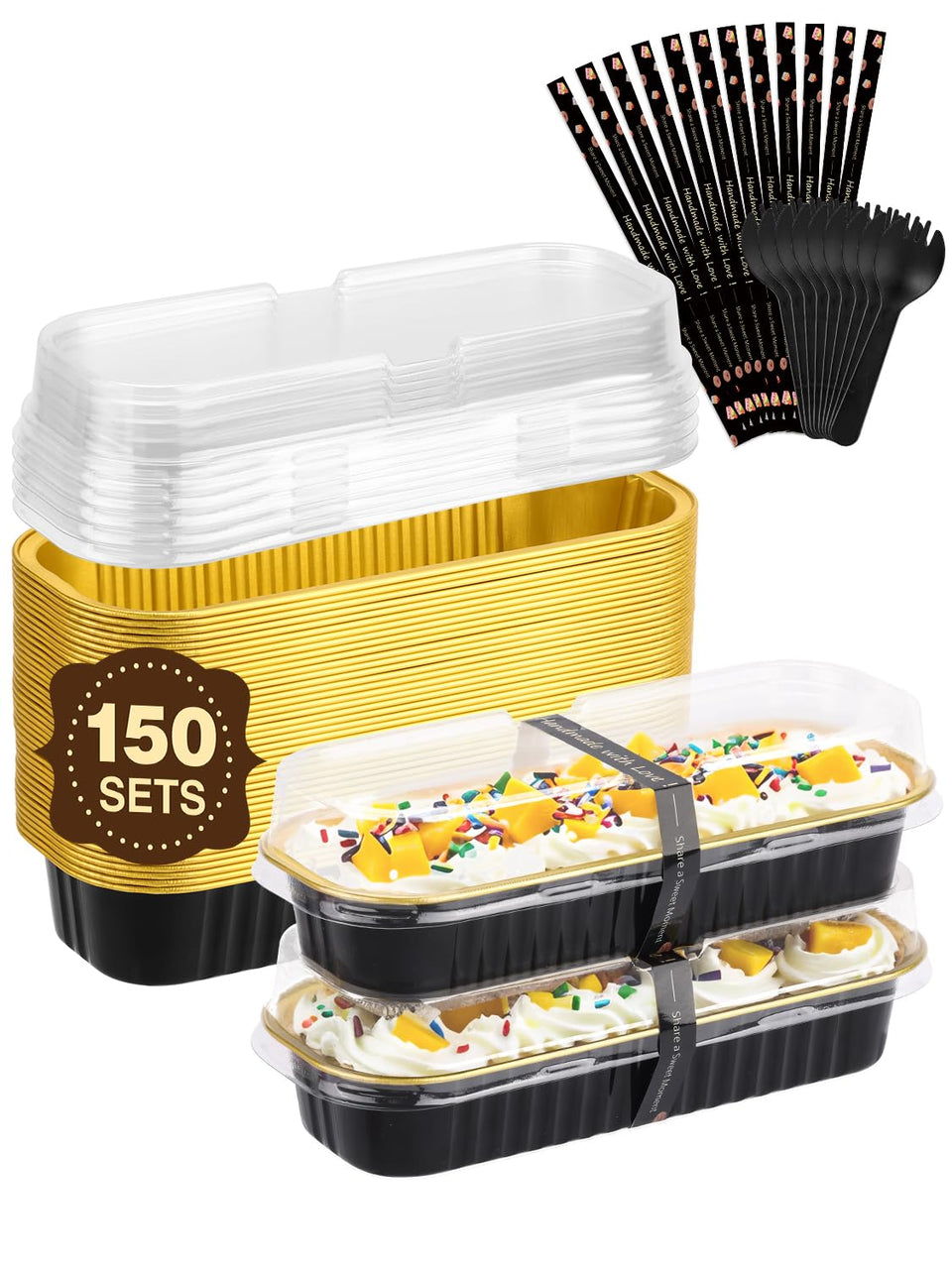 NEEBAKE mini loaf pans with lids and spoons for neat portions.