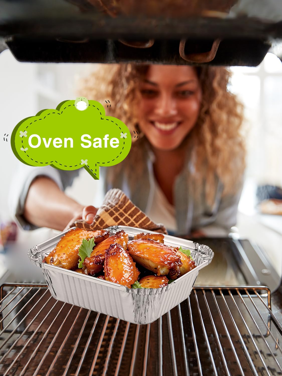 NEEBAKE oven-safe foil pans for roasting and reheating