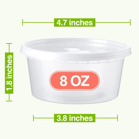 NEEBAKE 8 oz soup storage container in matte clear finish for easy content identification.