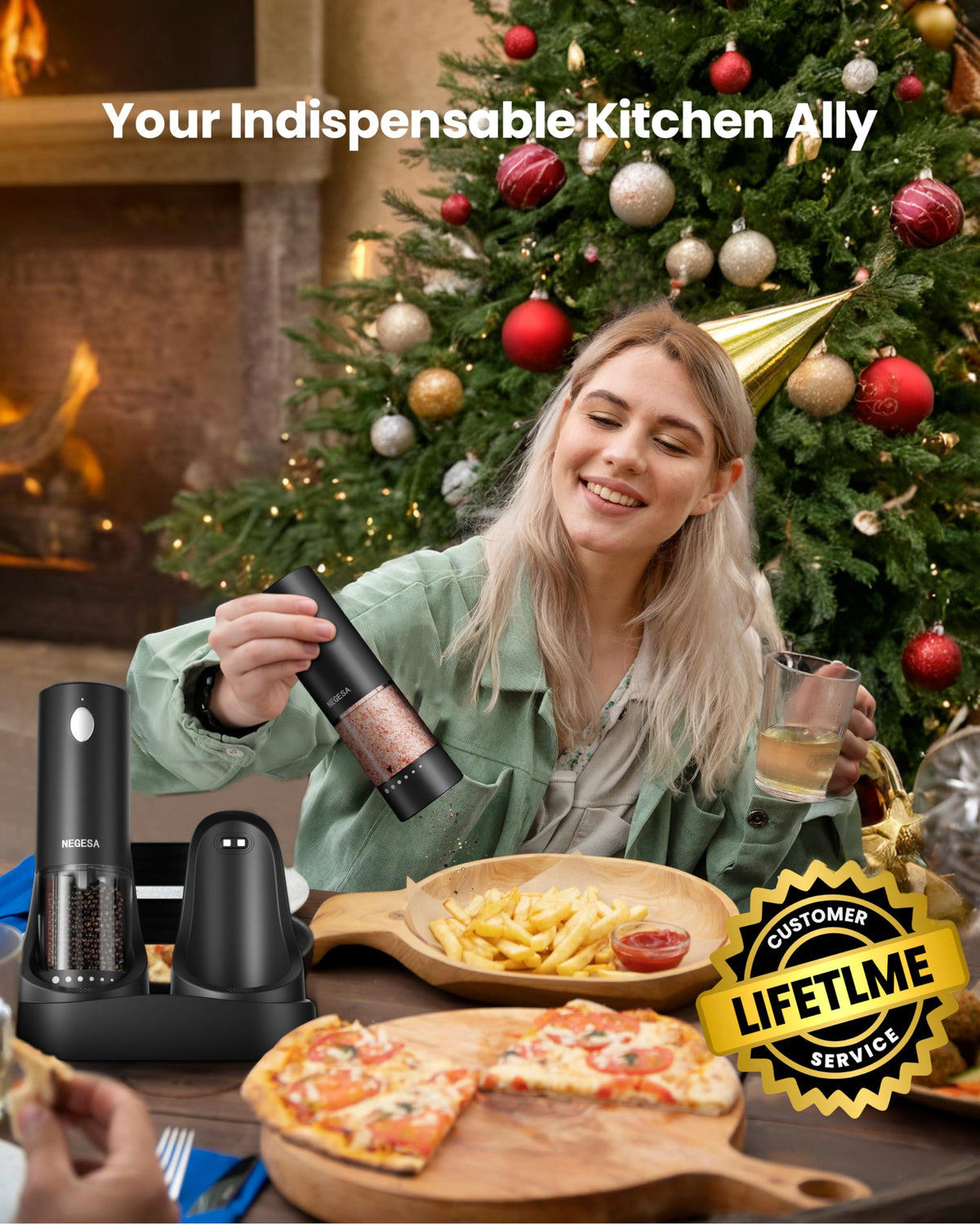 NEGESA grinders with LED light ensure precise seasoning even in dim kitchen corners