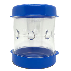 NEGG boiled egg peeler with blue cap demonstrates quick shell release.