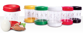 NEGG Boiled Egg Peeler with clear body to monitor progress.