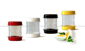 NEGG Boiled Egg Peeler showing shaker action for fast peeling.