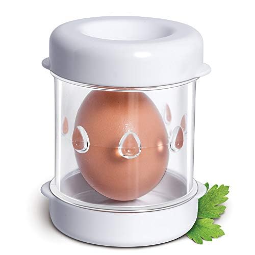 NEGG boiled egg peeler white top cap for quick shell removal and easy meal prep.