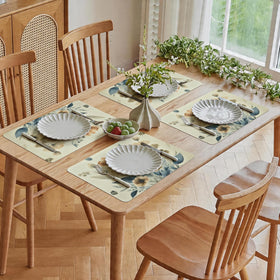 NEIGELUO vinyl placemats floral design 12x17 adds color and outdoor dining protection
