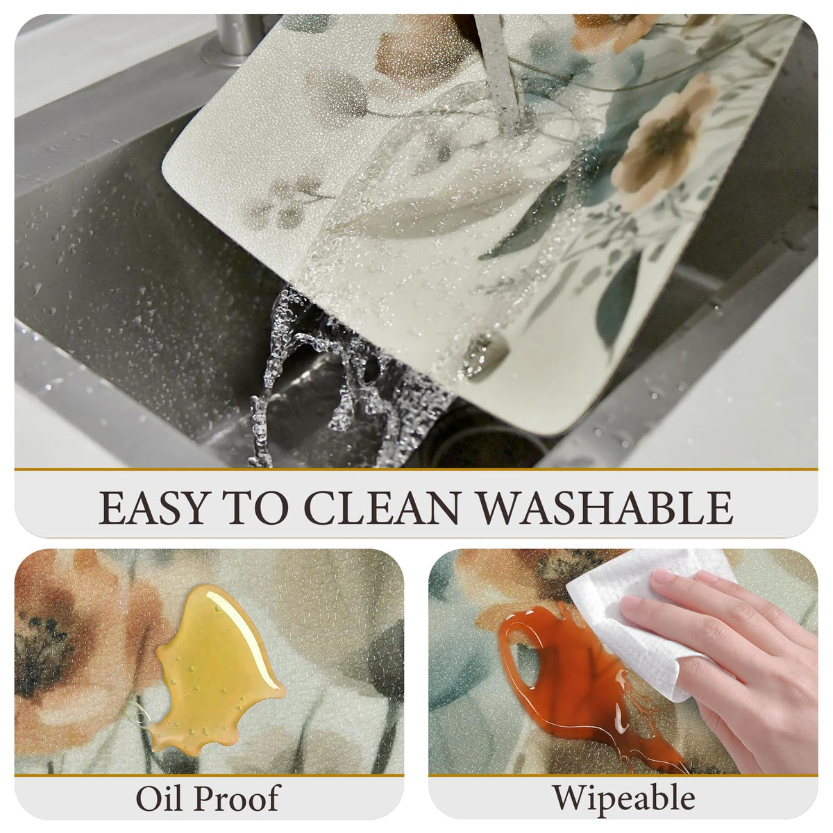 NEIGELUO vinyl placemats non-slip back 12x17 stays in place