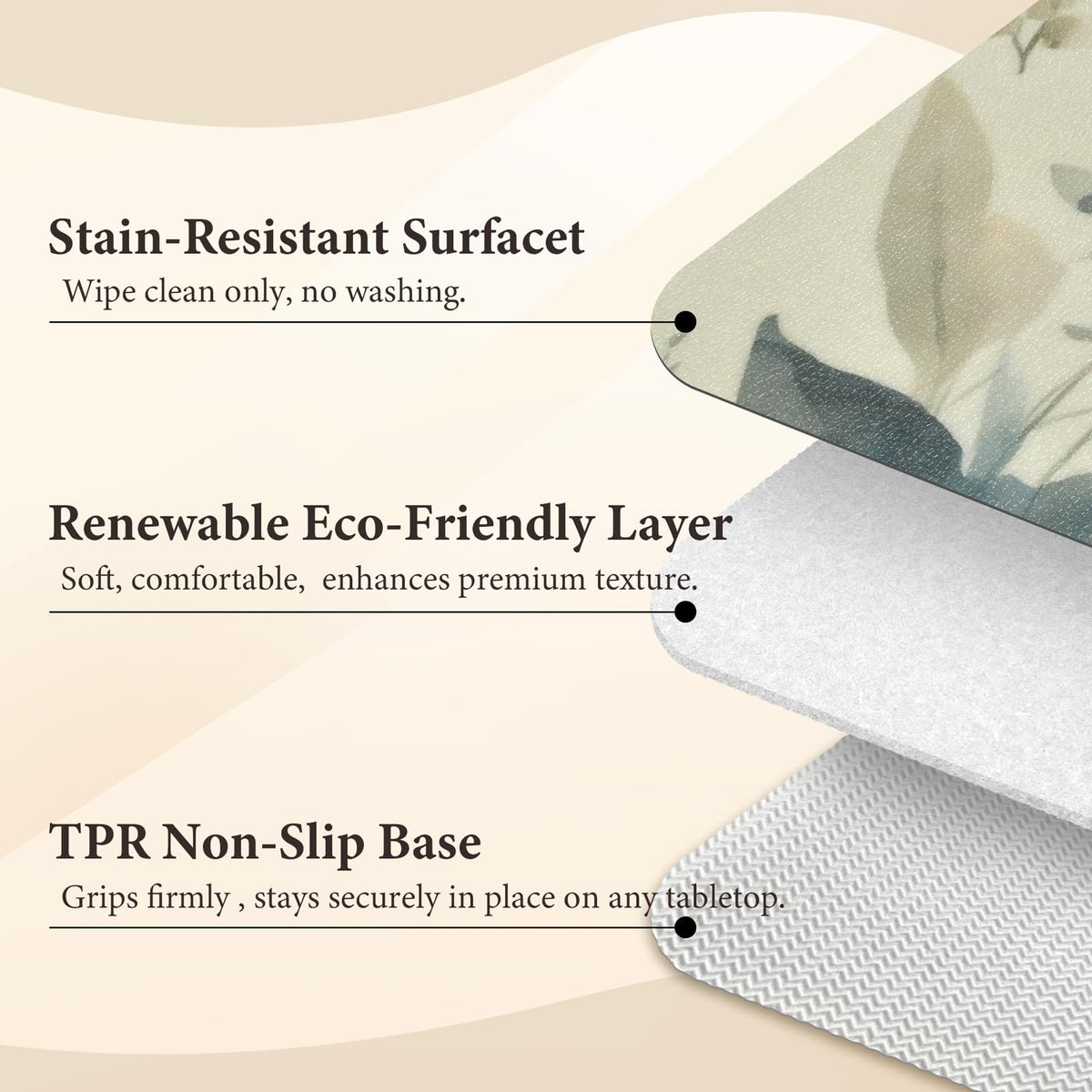 NEIGELUO vinyl placemats waterproof coating 12x17 resists spills