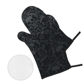 NELife Skull Damask Pot Holders with non-slip grip for secure handling of pots and trays.