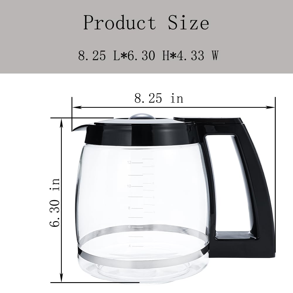 NelsMich condensation-resistant glass carafe for easy readability during busy mornings.