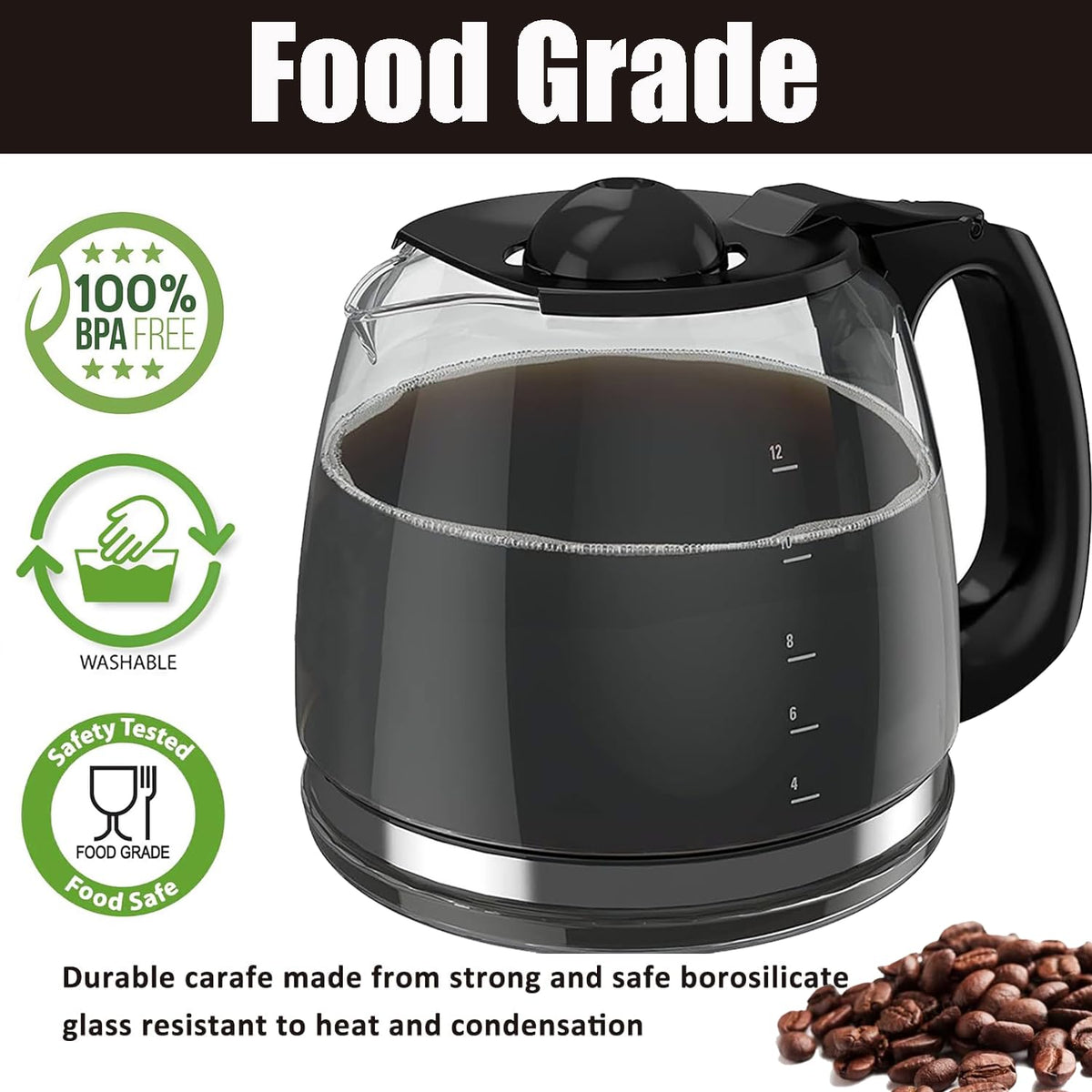 NEOAURR 12-cup carafe is dishwasher-friendly for simple care.