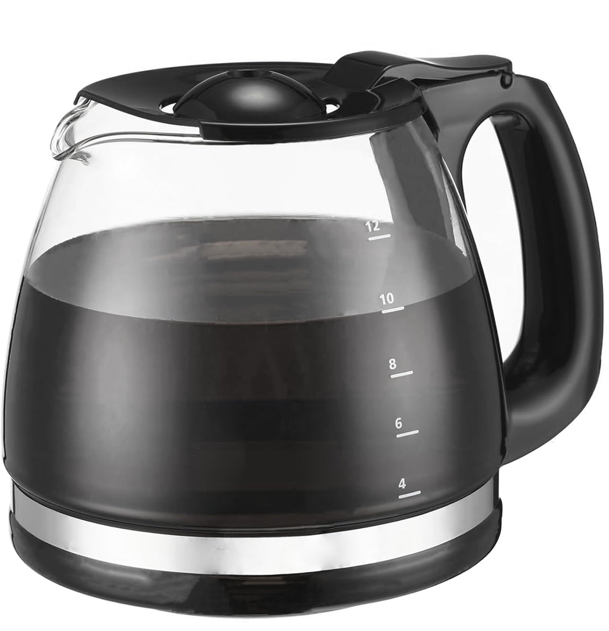 NEOAURR 12-cup carafe exterior with durable borosilicate glass for daily use.