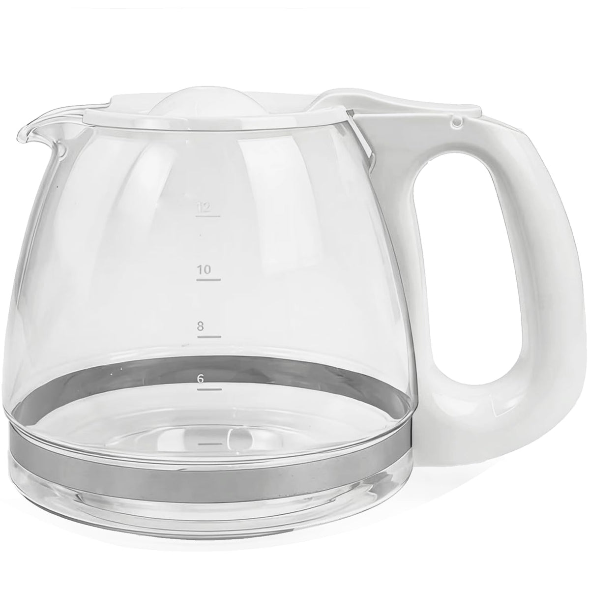 NEOAURR 12-Cup carafe front view with ergonomic handle for easy pouring