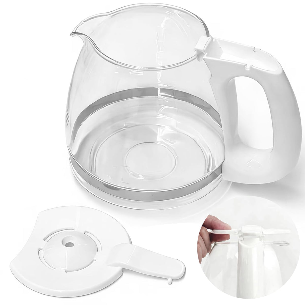 NEOAURR 12-Cup carafe with reinforced glass for long use